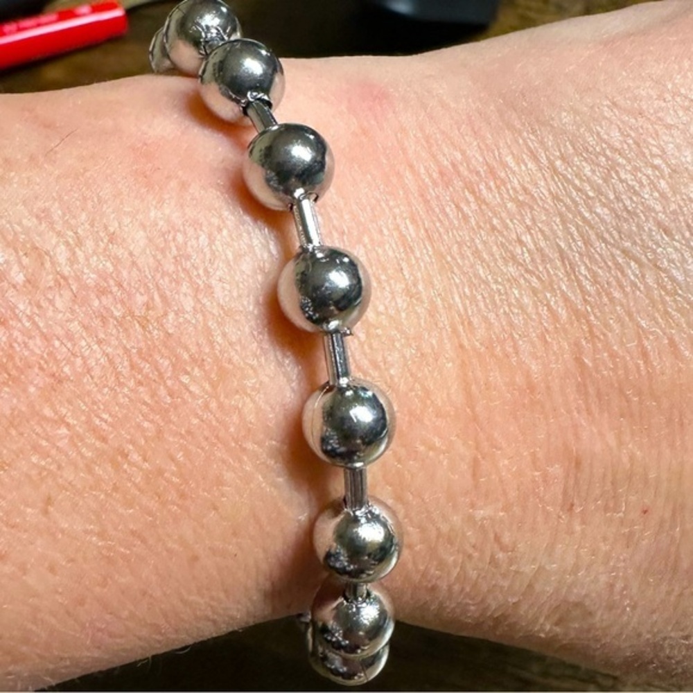 925 stamped 8mm ball bracelet 7.6”